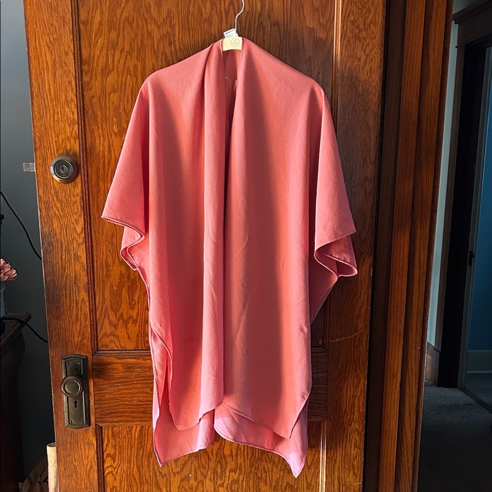 Pink Open Front Shawl
